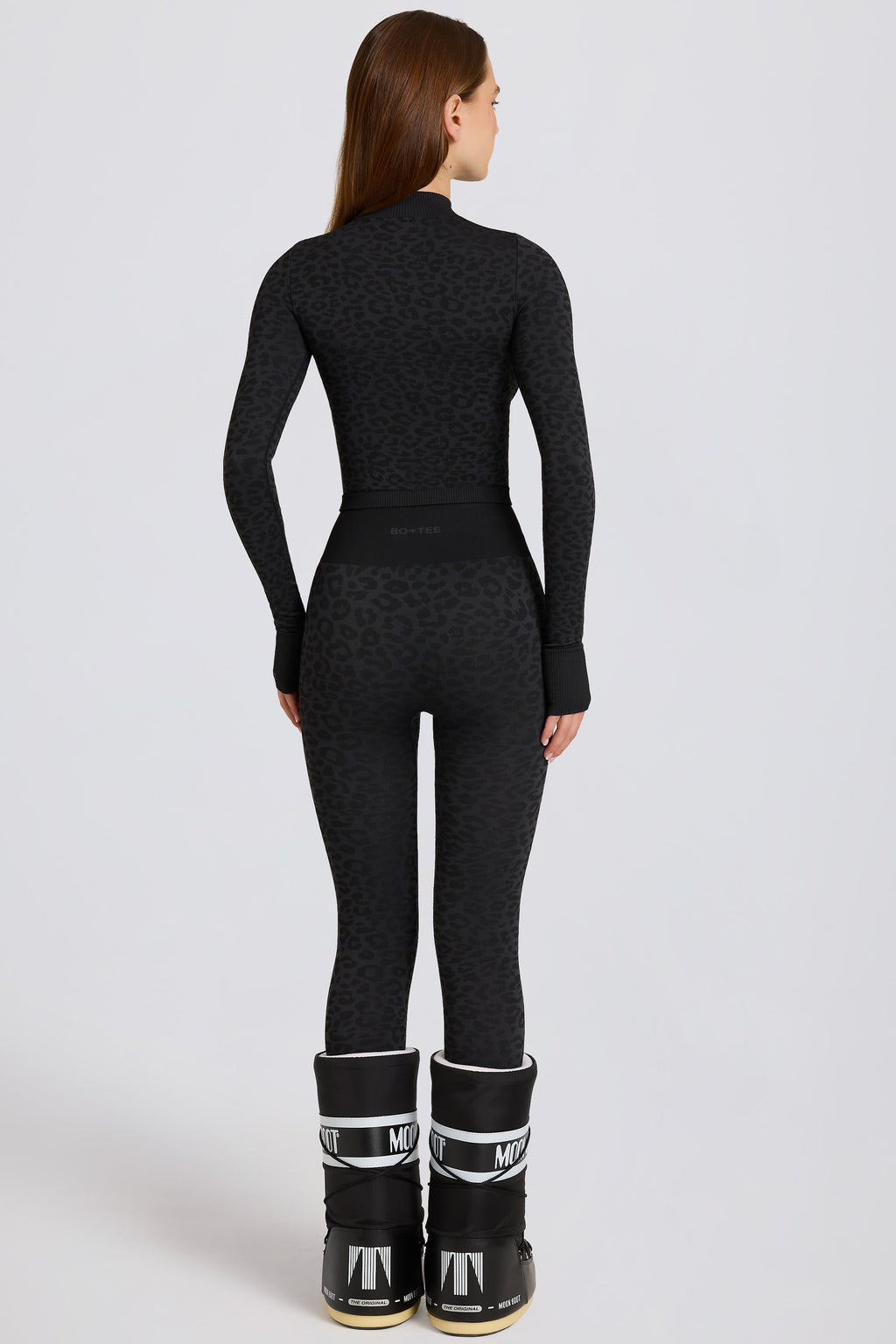 Chic Thermal Base-Layer Leggings in Black Leopard