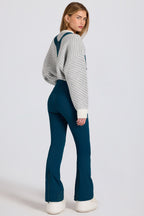 Chic Waterproof High-Rise Salopettes with Suspenders in Teal