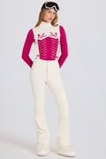 Chic Waterproof High-Rise Salopettes with Suspenders in Ice