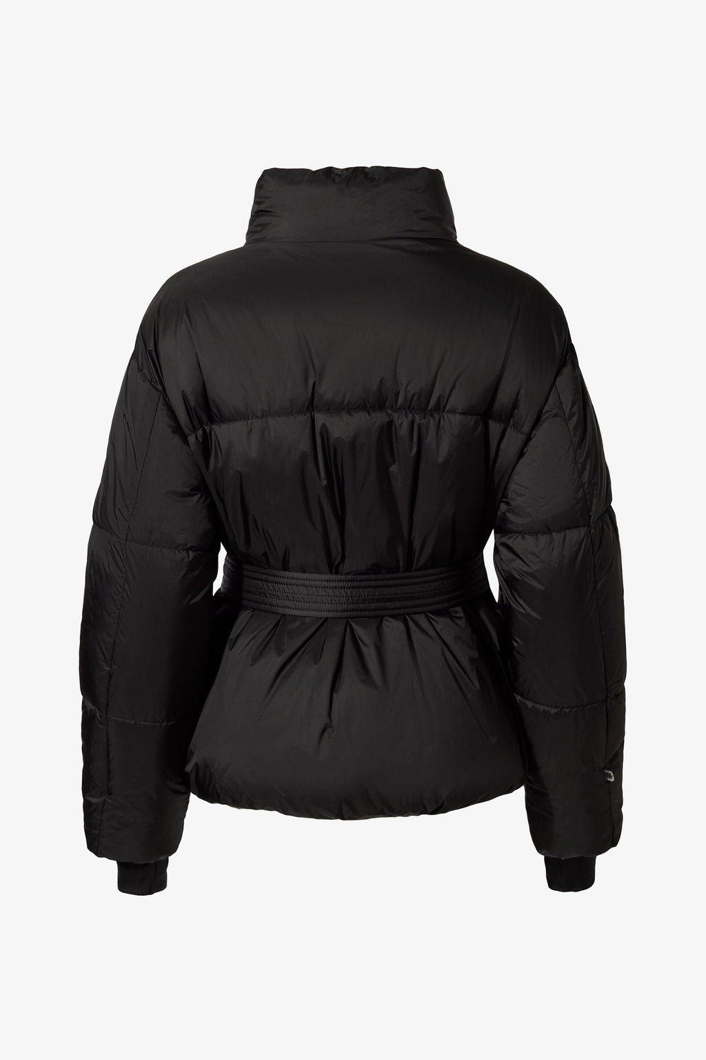 Chic Waterproof Belted Oversized Ski Jacket in Black