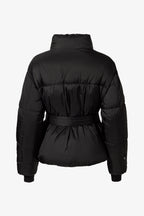 Chic Waterproof Belted Oversized Ski Jacket in Black