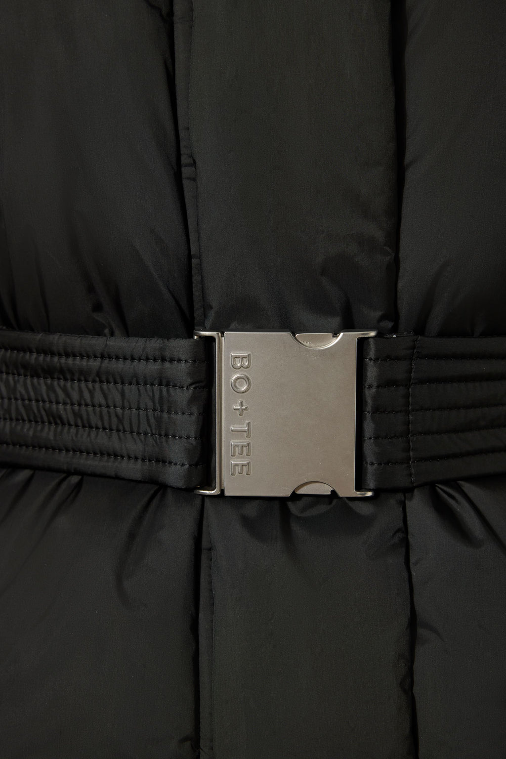 Chic Waterproof Belted Oversized Ski Jacket in Black