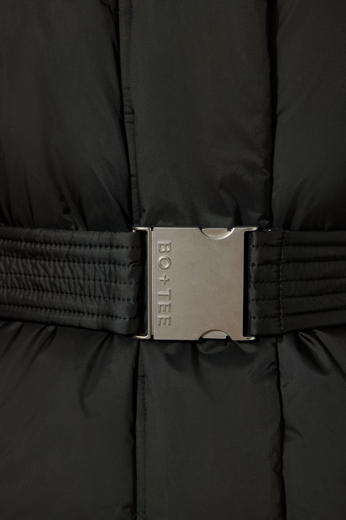 Chic Waterproof Belted Oversized Ski Jacket in Black