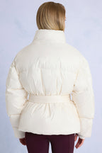 Chic Waterproof Belted Oversized Ski Jacket in Ice