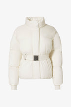 Chic Waterproof Belted Oversized Ski Jacket in Ice