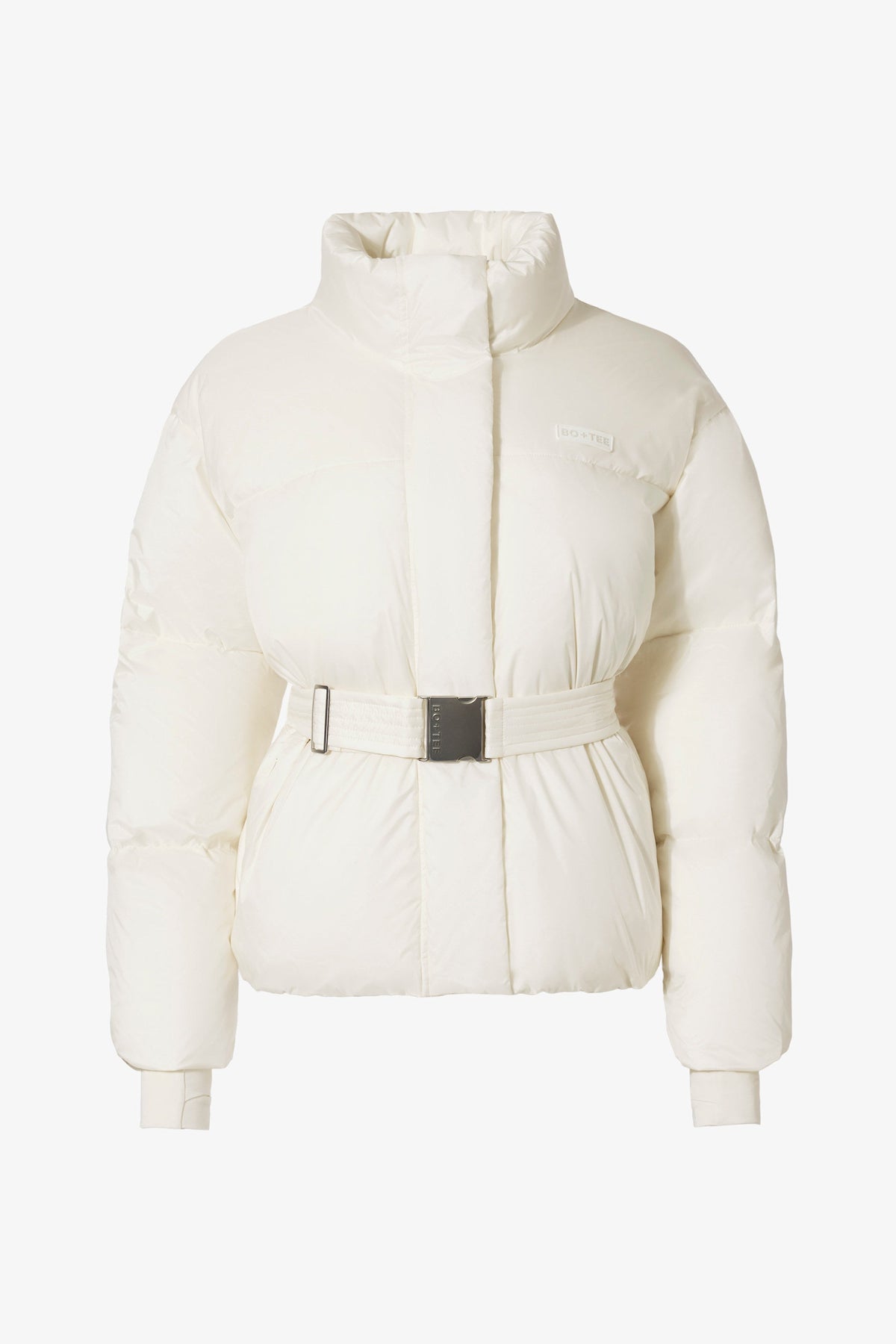 Chic Waterproof Belted Oversized Ski Jacket in Ice