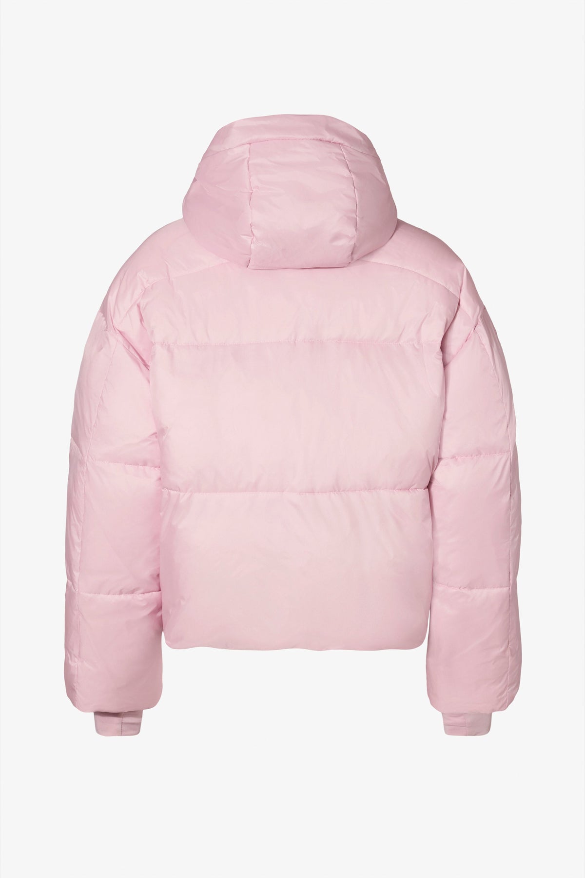 Chic Waterproof Cropped Oversized Ski Jacket in Powder Pink