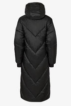 Chic Waterproof Hooded Long Parka Coat in Black