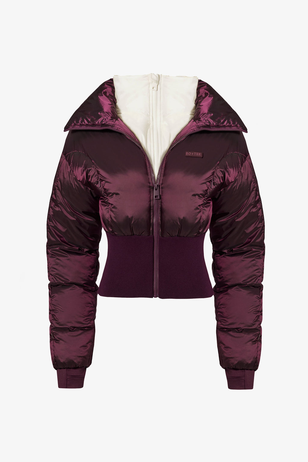 Chic Waterproof Layered Ski Jacket in Burgundy