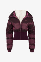 Chic Waterproof Layered Ski Jacket in Burgundy