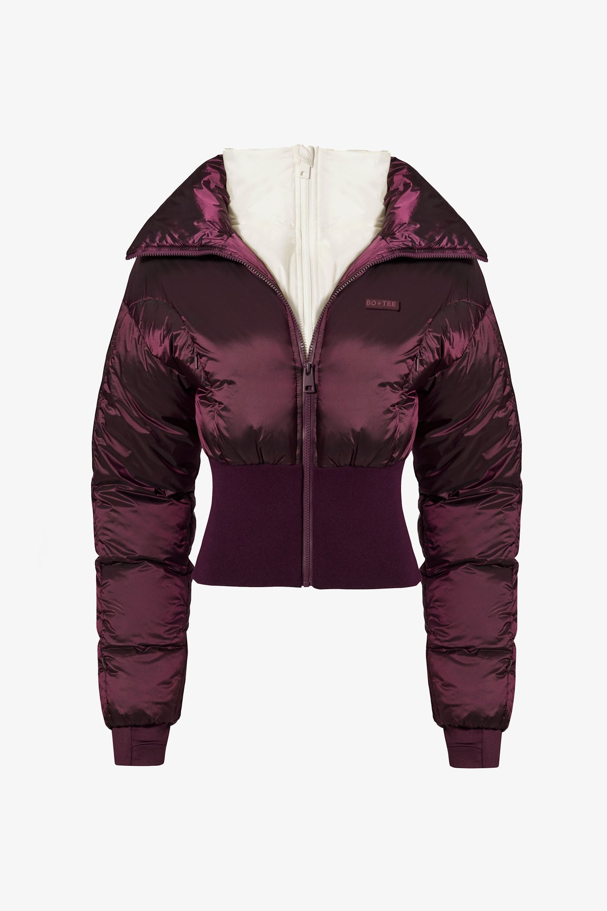 Chic Waterproof Layered Ski Jacket in Burgundy