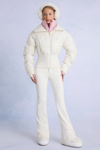 Chic Waterproof Layered Ski Jacket in Ice