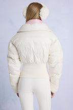 Chic Waterproof Layered Ski Jacket in Ice