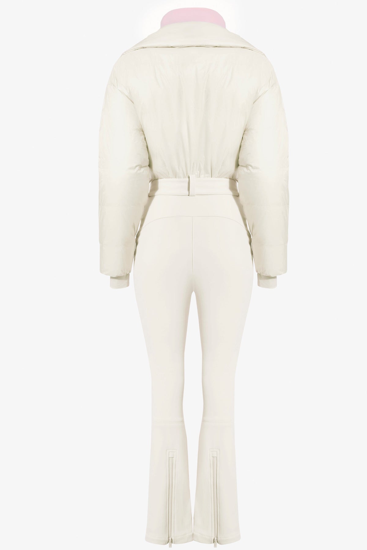 Chic Waterproof Belted Layered Ski Suit in Ice