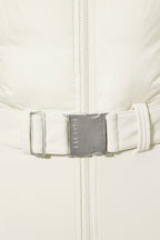 Chic Waterproof Belted Layered Ski Suit in Ice