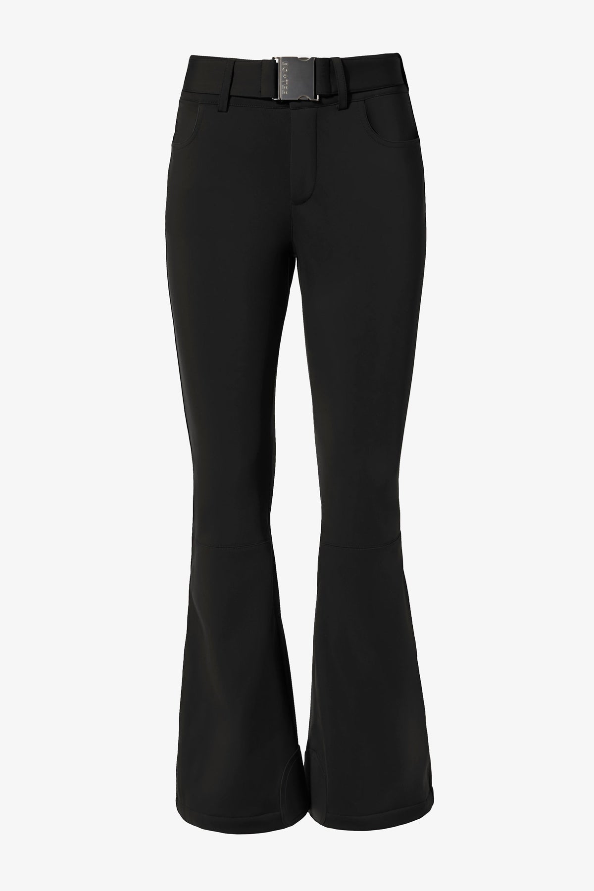 Chic Waterproof Belted Ski Salopettes in Black