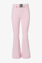 Chic Waterproof Belted Ski Salopettes in Powder Pink