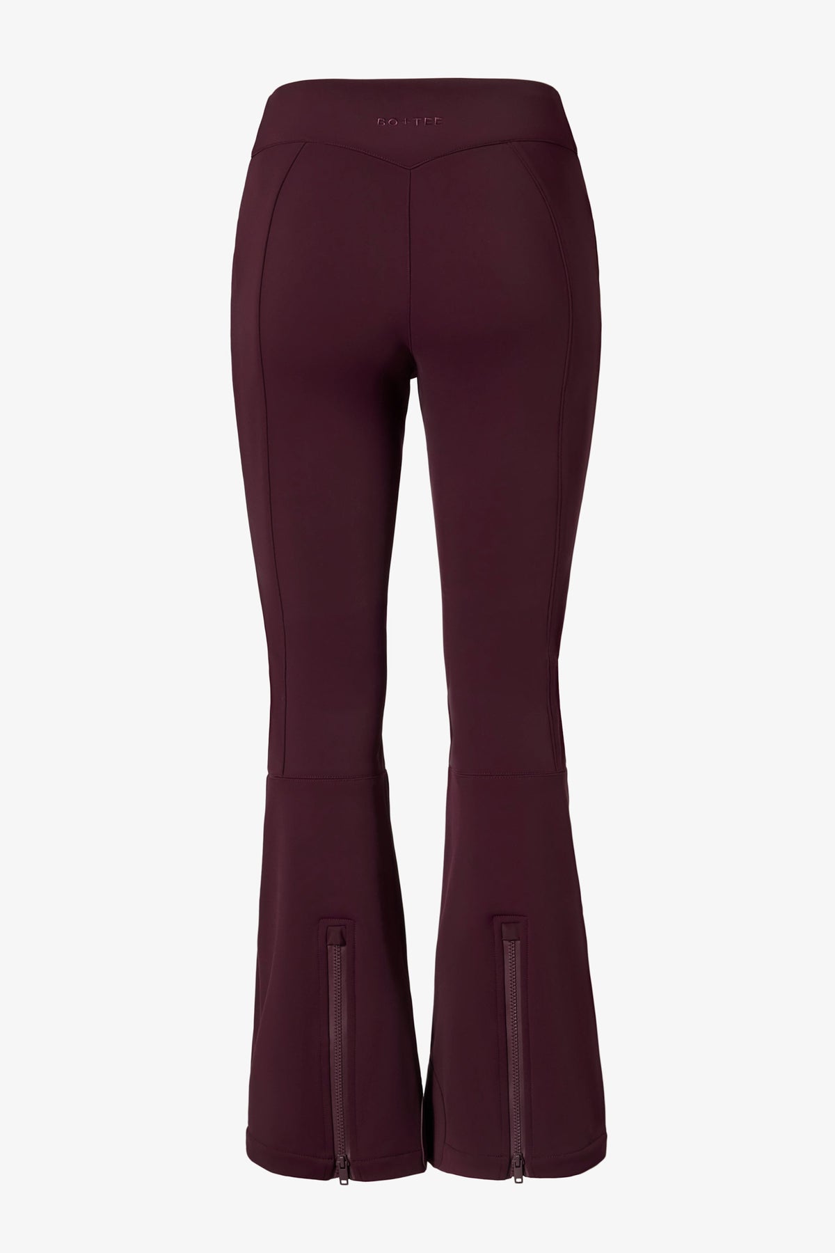 Chic Waterproof Belted Ski Salopettes in Burgundy