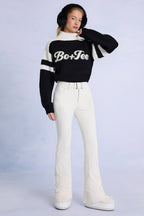 Chic Waterproof Belted Ski Salopettes in Ice