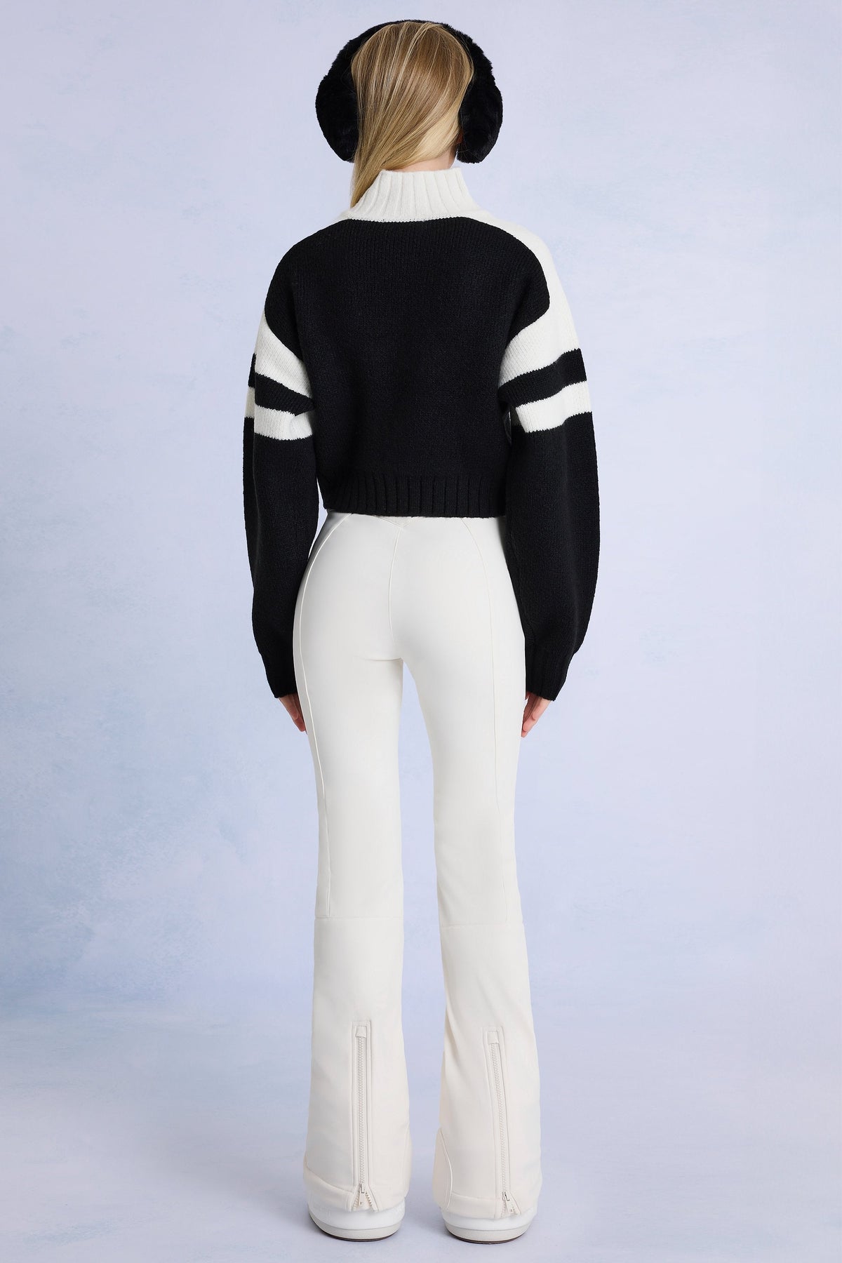 Chic Waterproof Belted Ski Salopettes in Ice