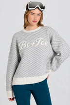 Chic Knit Logo Oversized Jumper in Ice