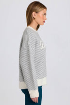 Chic Knit Logo Oversized Jumper in Ice