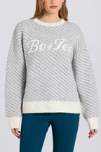 Chic Knit Logo Oversized Jumper in Ice