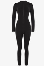 Chic Thermal Base-Layer Jumpsuit in Black