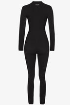 Chic Thermal Base-Layer Jumpsuit in Black
