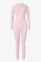 Chic Thermal Base-Layer Jumpsuit in Powder Pink