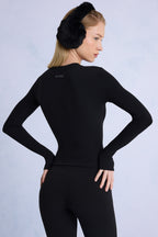 Chic Thermal Long Sleeve Top in Black