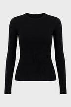 Chic Thermal Long Sleeve Top in Black