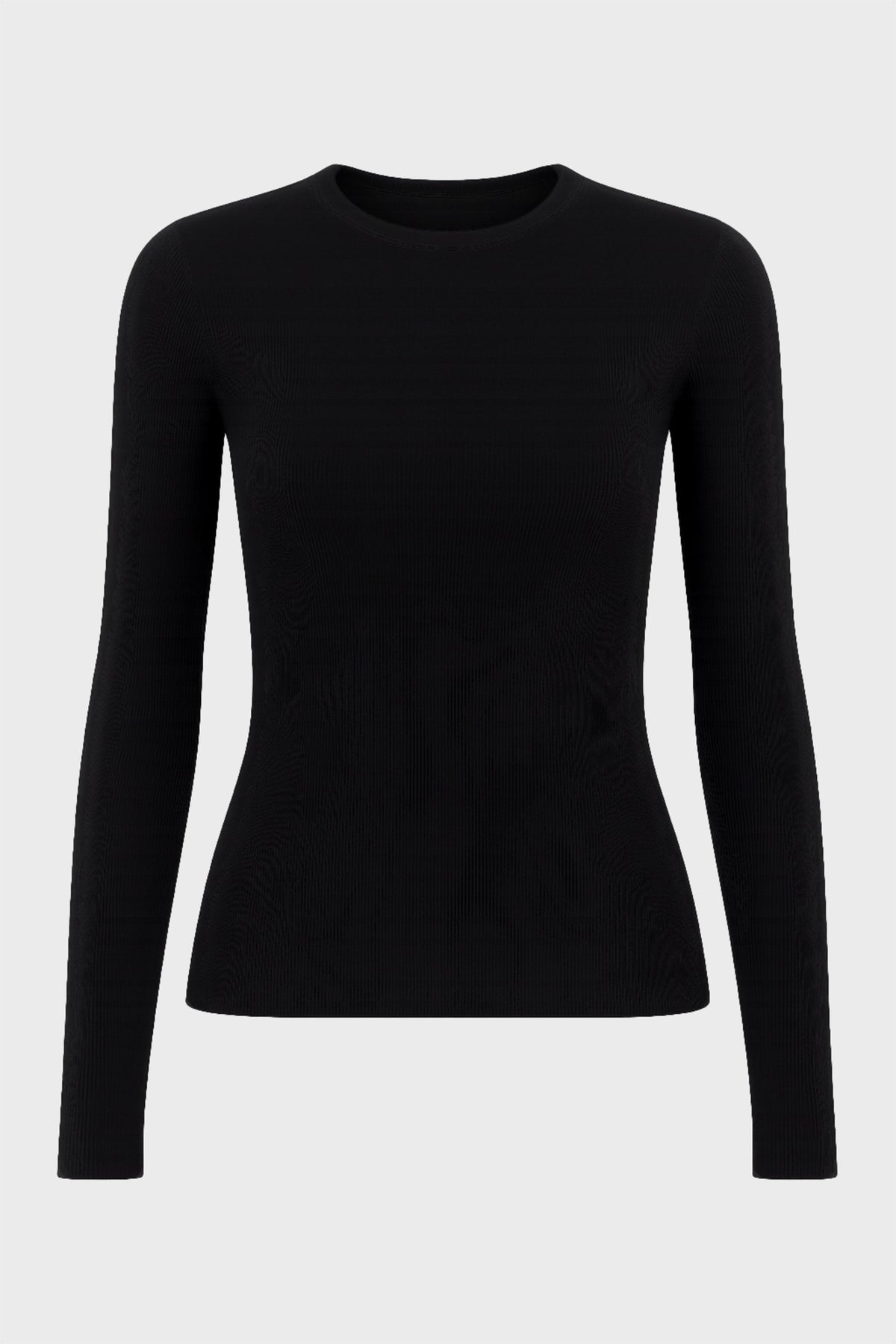 Chic Thermal Long Sleeve Top in Black