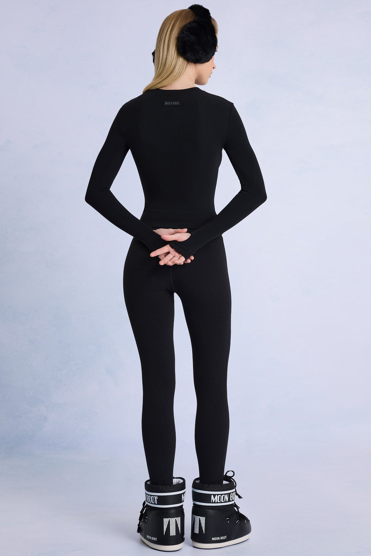 Chic Thermal Base-Layer Leggings in Black