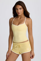 Chic Low-Rise Mini Shorts in Lemon