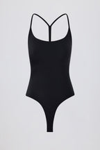 Chic Cut-Out Bodysuit in Black