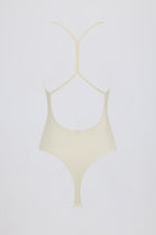 Chic Cut-Out Bodysuit in Oat
