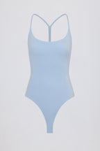 Chic Cut-Out Bodysuit in Sky