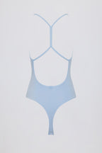 Chic Cut-Out Bodysuit in Sky
