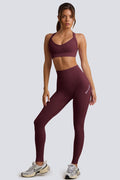 Chic Super Sculpt Seamless High-Waist Leggings in Burgundy