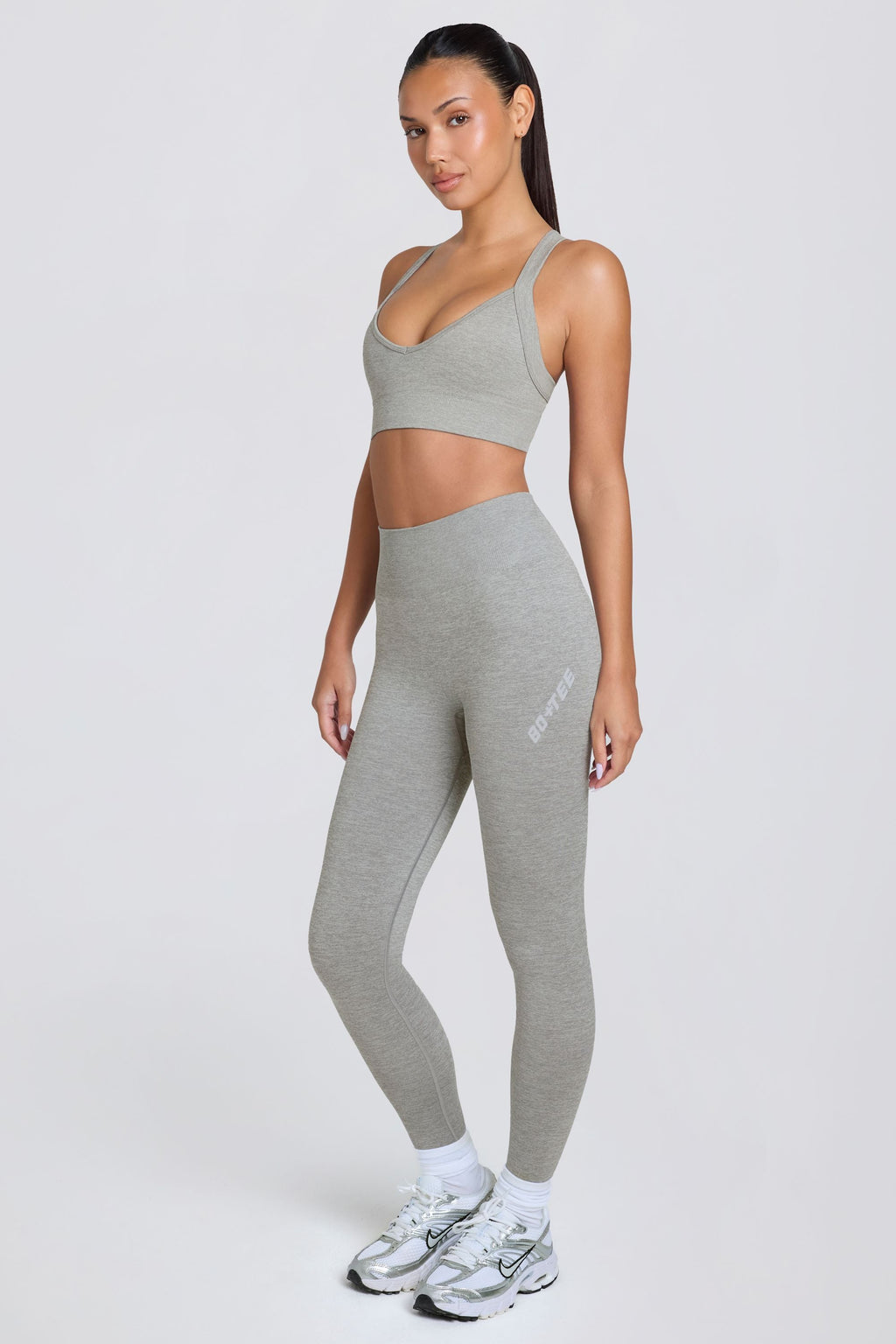 Chic Super Sculpt Seamless High-Waist Leggings in Grey Marl