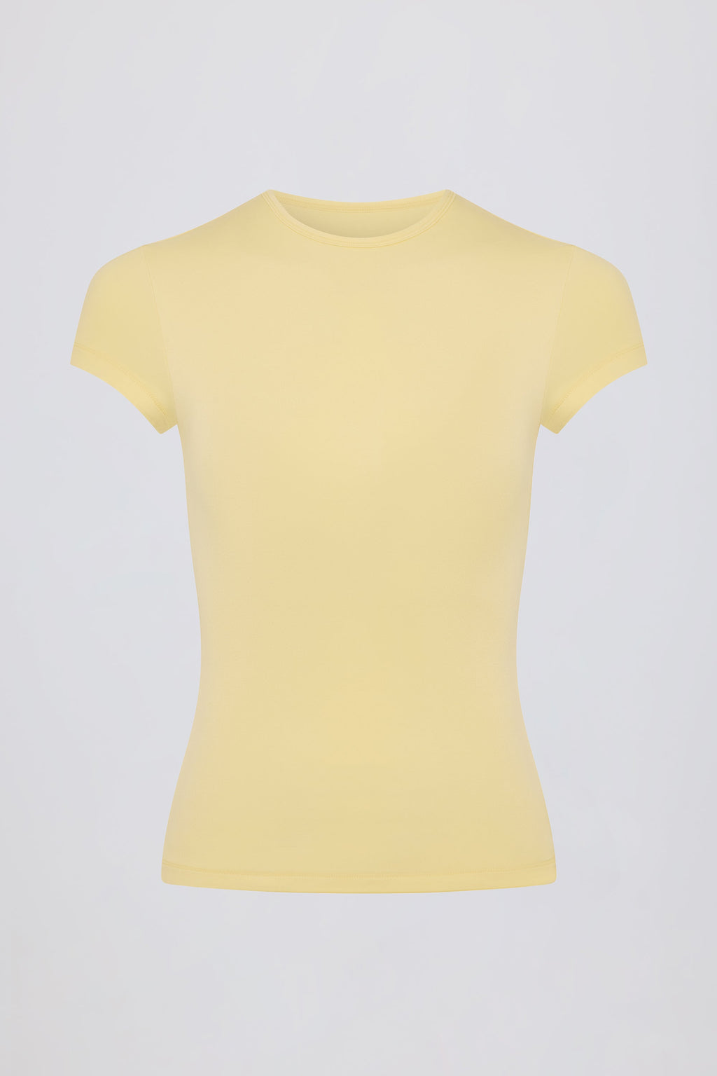 Chic Cut-Out Longline T-Shirt in Lemon