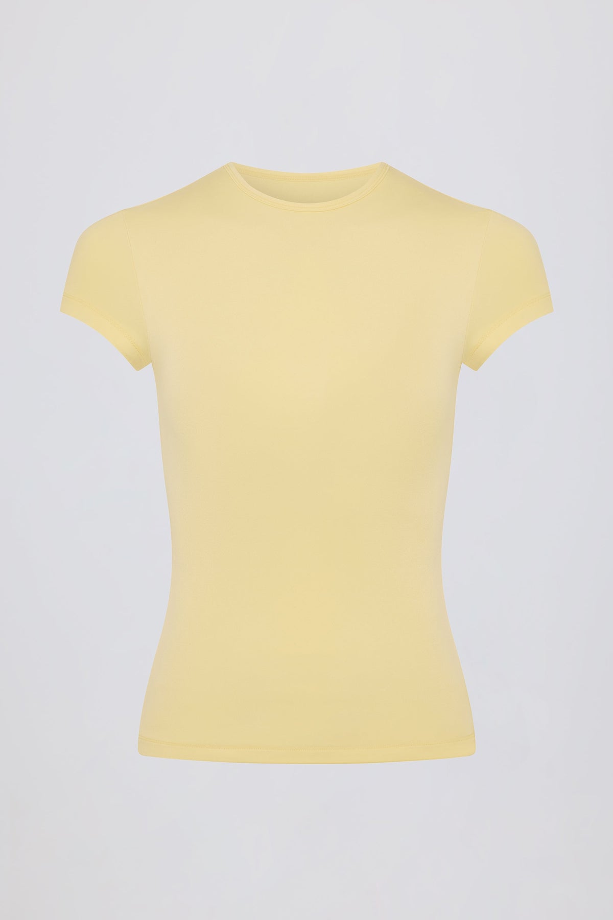 Chic Cut-Out Longline T-Shirt in Lemon