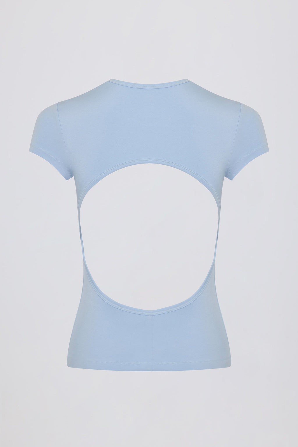 Chic Cut-Out Longline T-Shirt in Sky