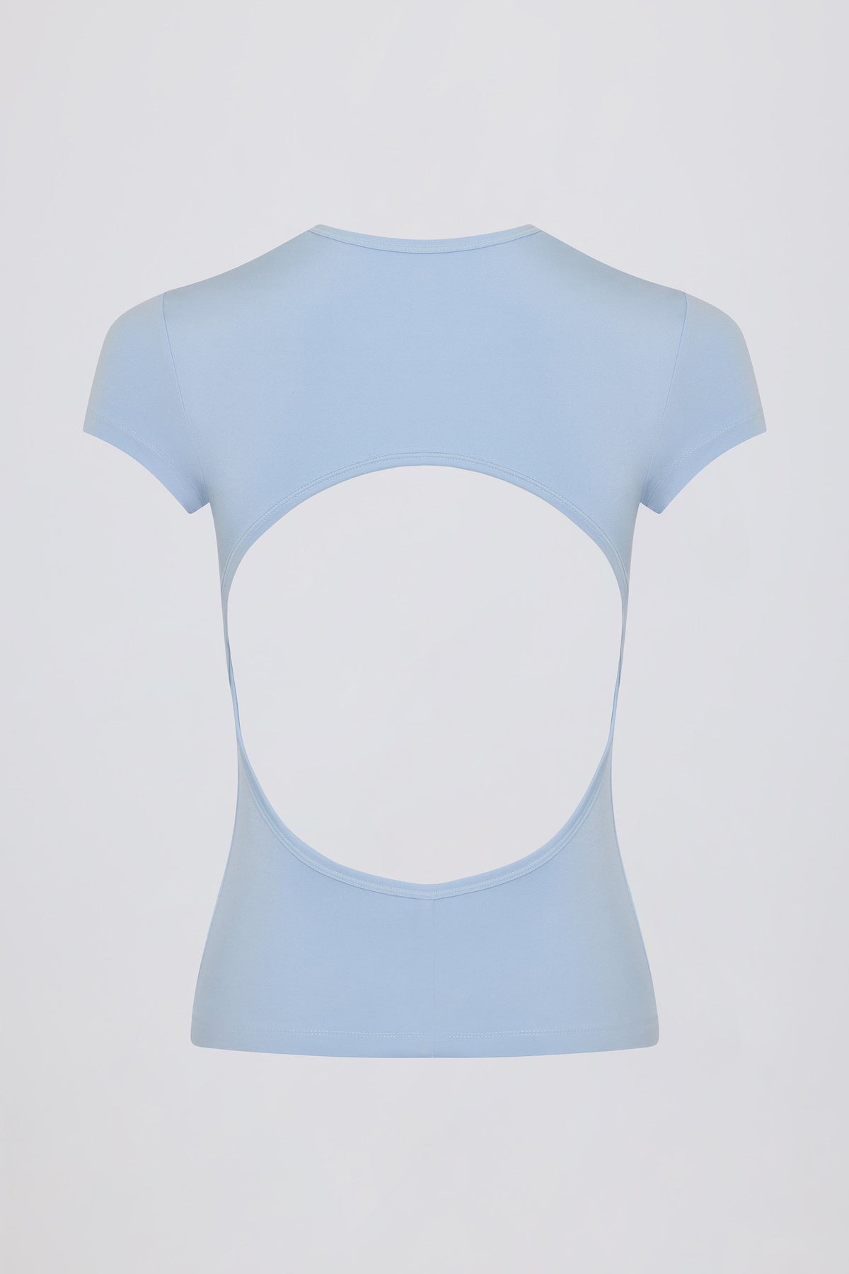 Chic Cut-Out Longline T-Shirt in Sky