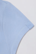 Chic Cut-Out Longline T-Shirt in Sky