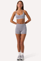 Chic Super Sculpt Seamless Backless Sports Bra in Grey Marl