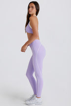 Chic Soft Active Twist-Front Leggings in Lavender