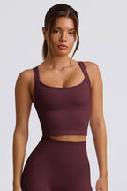 Chic Super Sculpt Seamless Longline Camisole Top in Burgundy