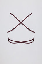 Chic Super Sculpt Seamless Backless Sports Bra in Burgundy